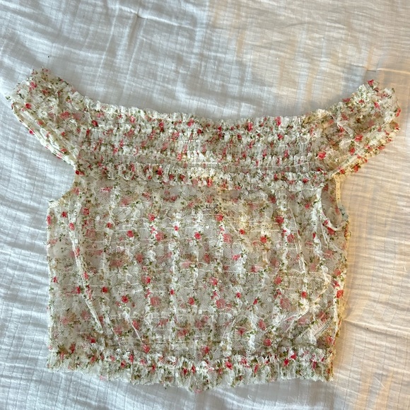 🎁NWOT Free People tulle smocked top - Picture 5 of 5